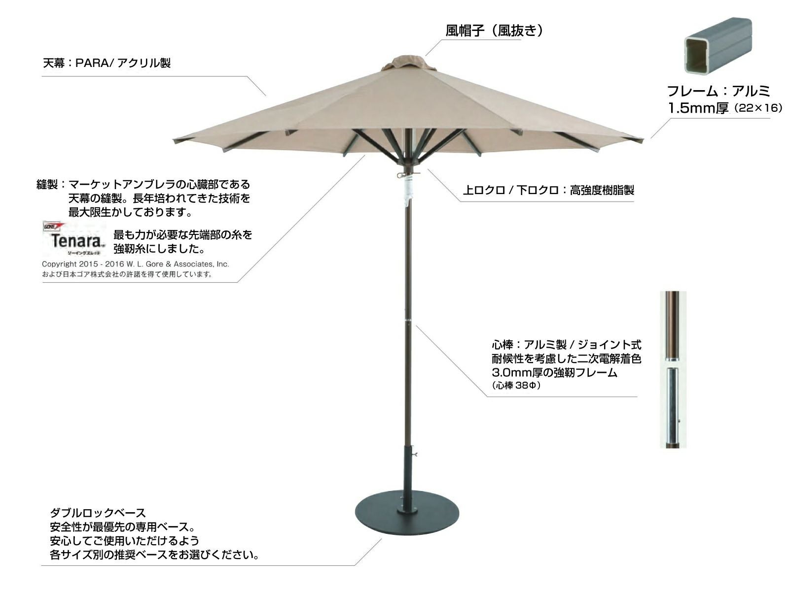 Fuji マーケットアンブレラ SV